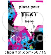 Poster, Art Print Of Splattered Star Grunge Background With Sample Text