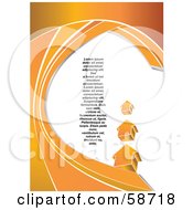 Orange Background With Sample Text And Arrows