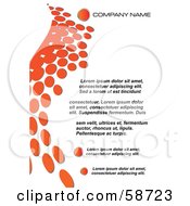 Background Template With Orange Dots And Sample Text
