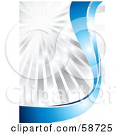 Poster, Art Print Of Bursting Chrome Background With Shiny Blue Curves