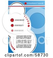 Blue Template With Red Circles And White Bubbles For Copyspace