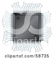 Royalty Free RF Clipart Illustration Of An Electronic Semiconductor Integrated Component