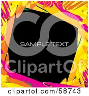 Poster, Art Print Of Slanted Square Background Bordered With Colorful Smears And Sample Text