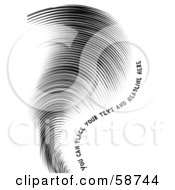 Curvy Black Swoosh Of Lines And Sample Text On White