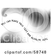 Royalty Free RF Clipart Illustration Of A Black Wavy Background Of Fine Lines With Sample Text