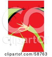 Royalty Free RF Clipart Illustration Of A Green And Red Spring Fashion Sale Background With A Womans Hand Holding A Bag by MilsiArt