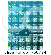 Green White And Blue Shiny Mosaic Tile Background With Sample Text