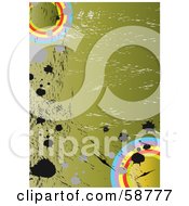 Poster, Art Print Of Grungy Green Military Background With Splatters And Circles