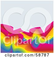 Royalty Free RF Clipart Illustration Of A Wave Of Vibrant Rainbow Wrinkles Along A White Background by kaycee