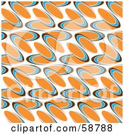 Poster, Art Print Of Abstract Background Of Orange Blue And Brown Ovals On White