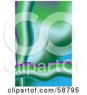 Poster, Art Print Of Blurred Green And Blue Background Bordered With Purple And Green Waves