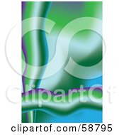 Royalty Free RF Clipart Illustration Of A Blurred Green And Blue Background Bordered With Purple And Green Waves
