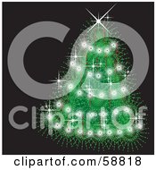 Poster, Art Print Of Magical Green Christmas Tree Adorned In Sparkles