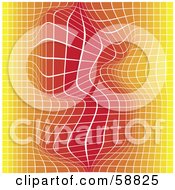 Poster, Art Print Of Twisting Orange And Red Background With White Tile Lines