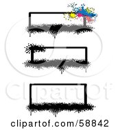 Poster, Art Print Of Digital Collage Of Three Blank Horizontal Blank Banners