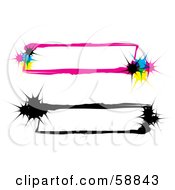 Royalty Free RF Clipart Illustration Of A Digital Collage Of Two Cmyk And Black And White Banners