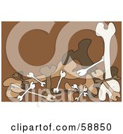 Royalty Free RF Clipart Illustration Of A Group Of Various Dog Bones On A Brown Background