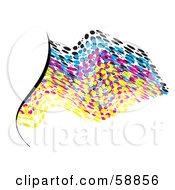 Waving Cmyk Dotted Flag On White - Version 1
