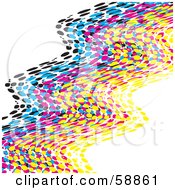 Royalty Free RF Clipart Illustration Of A Waving CMYK Dotted Flag On White Version 3 by kaycee