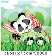 Poster, Art Print Of Tired Panda Sleeping In Grass