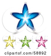 Royalty Free RF Clipart Illustration Of A Digital Collage Of Four Colorful Floral Stars Version 1 by michaeltravers