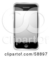 Royalty Free RF Clipart Illustration Of A Modern Cellular Phone With A Silver Screen by michaeltravers #COLLC58897-0111