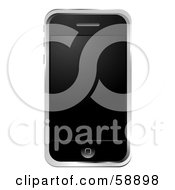 Royalty Free RF Clipart Illustration Of A Modern Cellular Phone With A Black Screen by michaeltravers