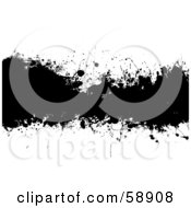 Royalty Free RF Clipart Illustration Of A Black Ink Splatter Text Box Spanning A White Background by michaeltravers