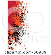 Poster, Art Print Of Vertical Background Of Red Orange And Black Grunge Splatters Against White