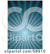 Poster, Art Print Of Background Of A Blue Grunge Burst Of Light Rays - Version 1