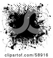 Royalty Free RF Clipart Illustration Of A Black And White Ink Splatter Background Version 4