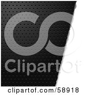 Royalty Free RF Clipart Illustration Of A Piece Of Torn Paper Resting On A Black Metal Grid by michaeltravers
