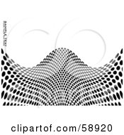 Royalty Free RF Clipart Illustration Of A Black And White Background Of Dots Forming A Hilly Wave With Sample Text by michaeltravers