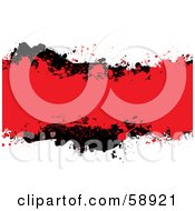 Poster, Art Print Of Red And Blank Ink Grunge Splatter Text Box On White