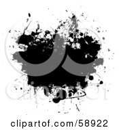 Royalty Free RF Clipart Illustration Of A Black Ink Splatter Background On White Version 3