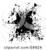 Royalty Free RF Clipart Illustration Of A Black And White Ink Splatter Background Version 5 by michaeltravers