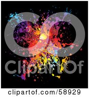 Poster, Art Print Of Vibrant Splatter Of Colors On Black