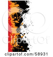 Poster, Art Print Of Background With Red Orange And Black Splatters Against White