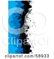 Royalty Free RF Clipart Illustration Of A Vertical Background Of Blue And Black Grunge Splatters Against White by michaeltravers #COLLC58933-0111