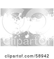 Royalty Free RF Clipart Illustration Of A Brushed Chrome Background With A White Ink Splatter Text Box by michaeltravers