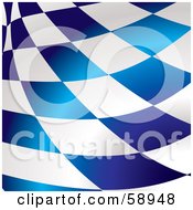 Blue And White Wavy Checkered Square Background