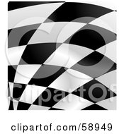 Royalty Free RF Clipart Illustration Of A Black And White Wavy Checkered Square Background