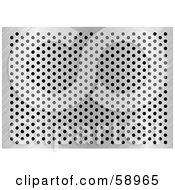 Royalty Free RF Clipart Illustration Of A Chrome Metal Grill Background With Holes Version 1