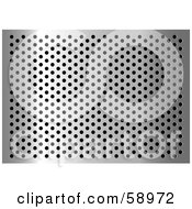 Royalty Free RF Clipart Illustration Of A Chrome Metal Grill Background With Holes Version 4 by michaeltravers