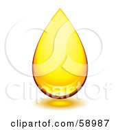 Royalty Free RF Clipart Illustration Of A Reflective Amber Droplet Version 2 by michaeltravers