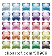 Royalty Free RF Clipart Illustration Of A Digital Collage Of Colorful And Shiny Pucker X Icons