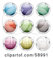 Royalty Free RF Clipart Illustration Of A Digital Collage Of Reflective Orb Website Buttons by michaeltravers