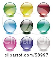 Royalty Free RF Clipart Illustration Of A Digital Collage Of Glowing Orb Website Buttons Version 2