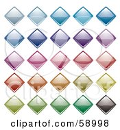 Royalty Free RF Clipart Illustration Of A Digital Collage Of Colorful And Shiny Diamond Icons by michaeltravers