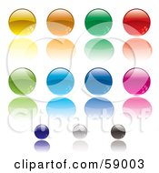Royalty Free RF Clipart Illustration Of A Digital Collage Of Rounded Colorful Orb Buttons Version 7